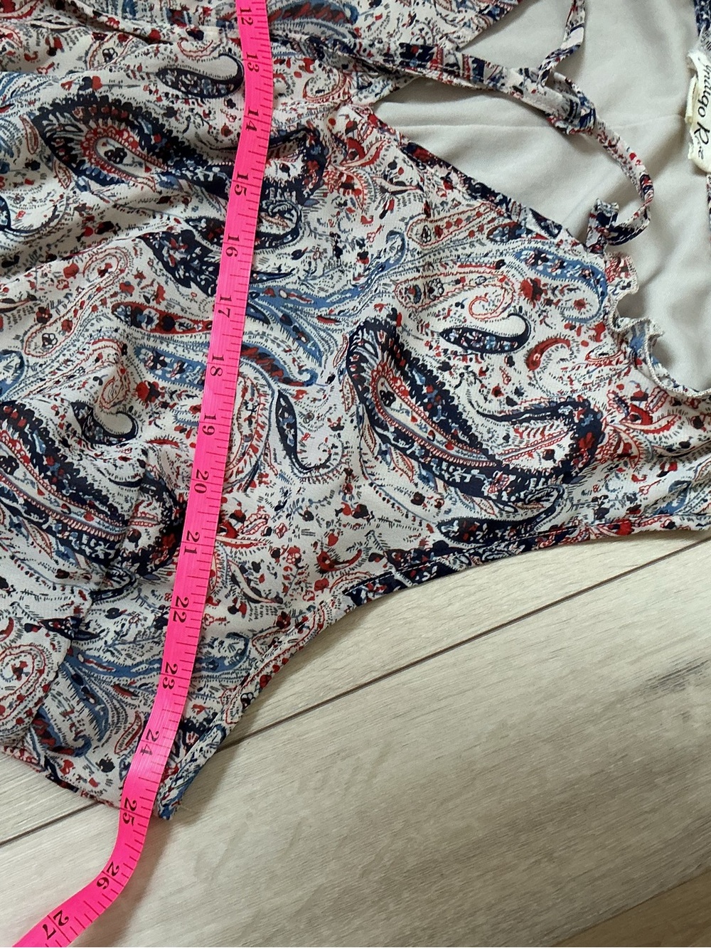 Indigo Rose Paisley Maxi Dress - Sleeveless Tie Neck - Picture 8 of 9